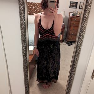 Dreamy Boho Hippie Dress, Low Cut S/M